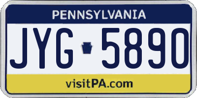 PA license plate JYG5890