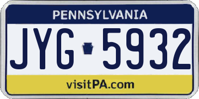 PA license plate JYG5932
