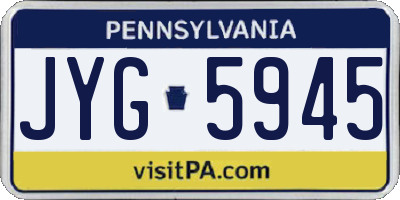 PA license plate JYG5945