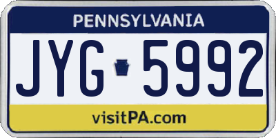 PA license plate JYG5992