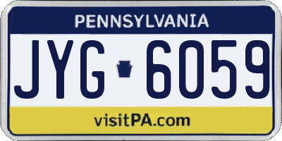 PA license plate JYG6059