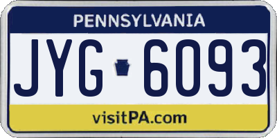 PA license plate JYG6093