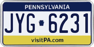 PA license plate JYG6231