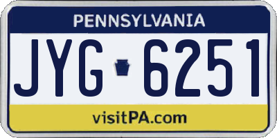 PA license plate JYG6251