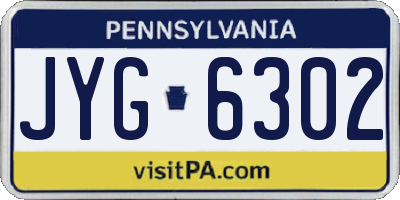 PA license plate JYG6302