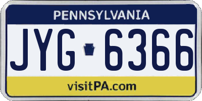 PA license plate JYG6366