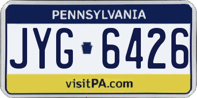 PA license plate JYG6426