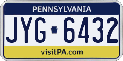 PA license plate JYG6432