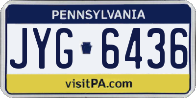 PA license plate JYG6436
