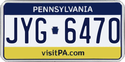 PA license plate JYG6470