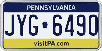 PA license plate JYG6490