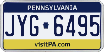 PA license plate JYG6495