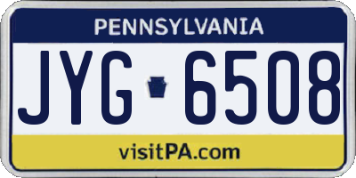 PA license plate JYG6508