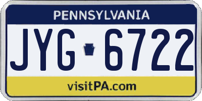PA license plate JYG6722