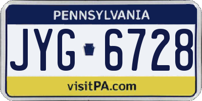 PA license plate JYG6728