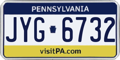 PA license plate JYG6732