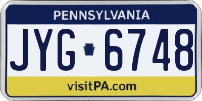PA license plate JYG6748