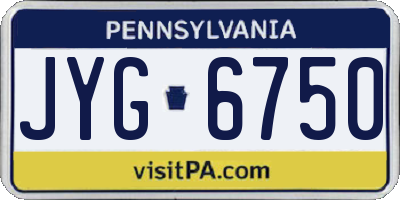 PA license plate JYG6750