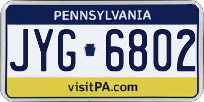 PA license plate JYG6802