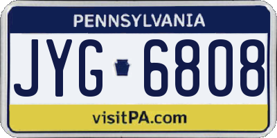 PA license plate JYG6808