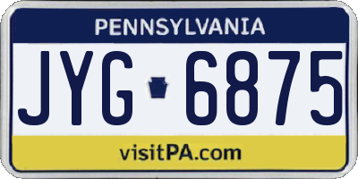 PA license plate JYG6875