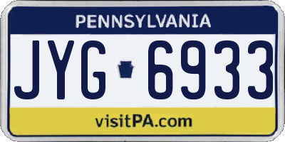 PA license plate JYG6933