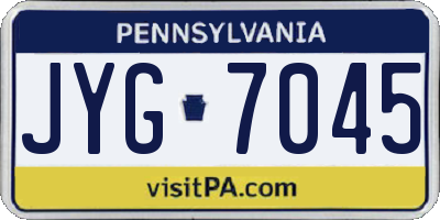 PA license plate JYG7045