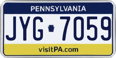PA license plate JYG7059