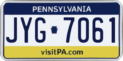 PA license plate JYG7061