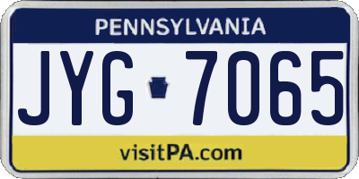 PA license plate JYG7065