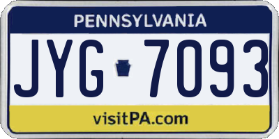PA license plate JYG7093