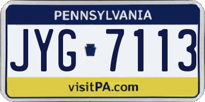 PA license plate JYG7113