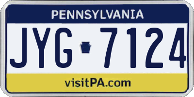PA license plate JYG7124