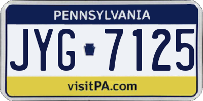 PA license plate JYG7125