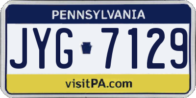PA license plate JYG7129