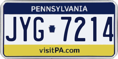 PA license plate JYG7214