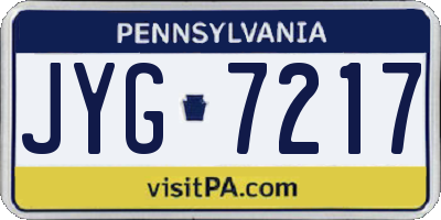 PA license plate JYG7217