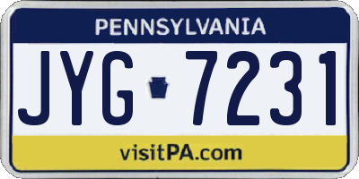 PA license plate JYG7231