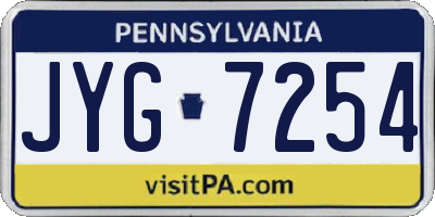 PA license plate JYG7254