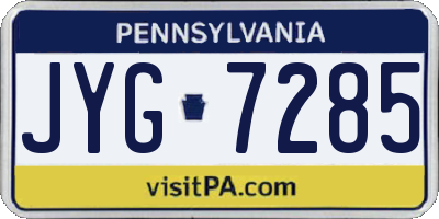 PA license plate JYG7285