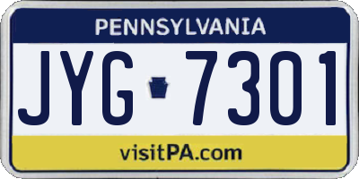 PA license plate JYG7301