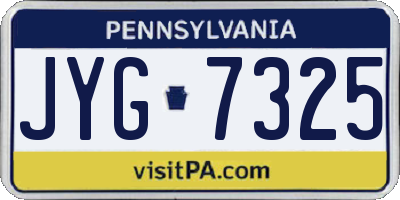 PA license plate JYG7325