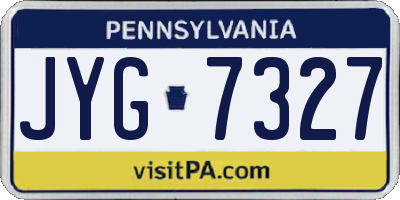 PA license plate JYG7327