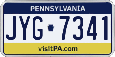PA license plate JYG7341