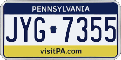 PA license plate JYG7355