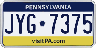 PA license plate JYG7375