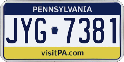 PA license plate JYG7381