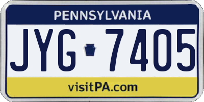 PA license plate JYG7405