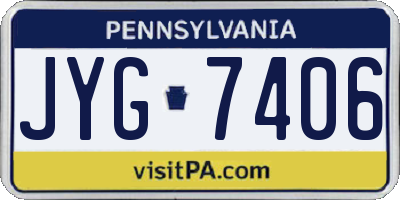 PA license plate JYG7406