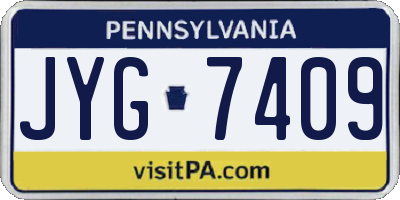 PA license plate JYG7409